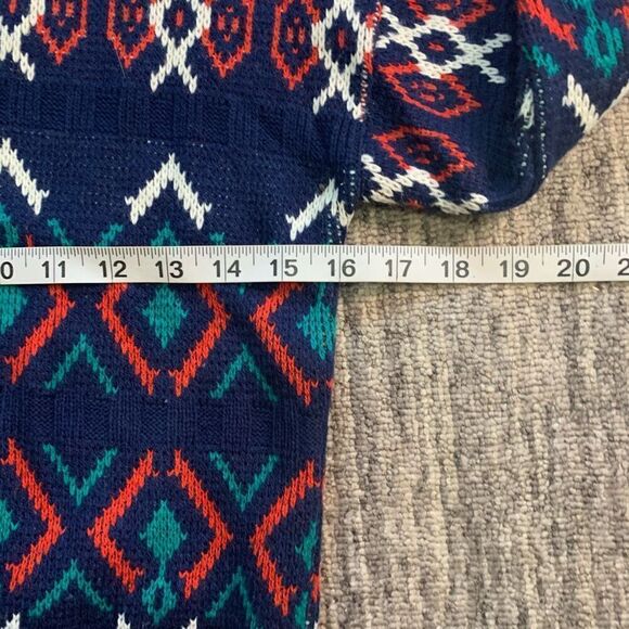 Vintage Cadet Boys Club Size 8 Pullover‎ Sweater Blue Geo Print Long Sleeve - Picture 4 of 6